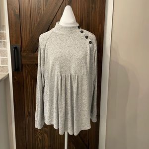 Grey with Button Maternity Top Size L